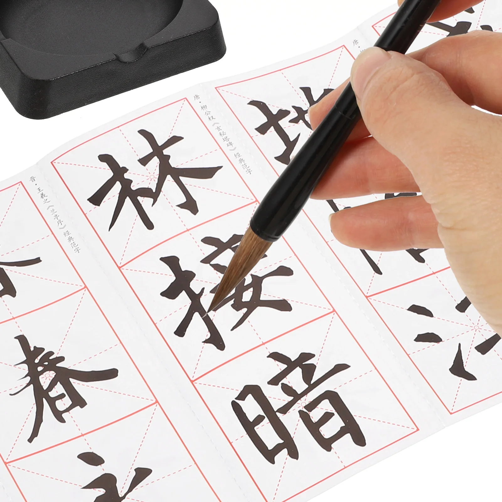 

1Set Calligraphy Set Durable Ink Brush High-Class Material Portable Writing Kit for Beginners Chinese Japanese Art Supplies