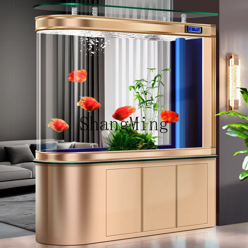 

CL Aluminum Alloy Bullet Head Bottom Filter Fish Tank Living Room Partition Entrance New Office Large Floor-standing Aquarium