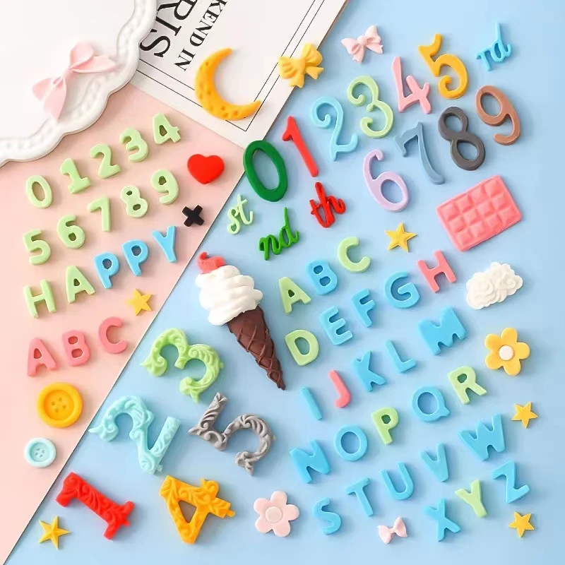 0-9 Number Letter Silicone Mold DIY Cake Candle