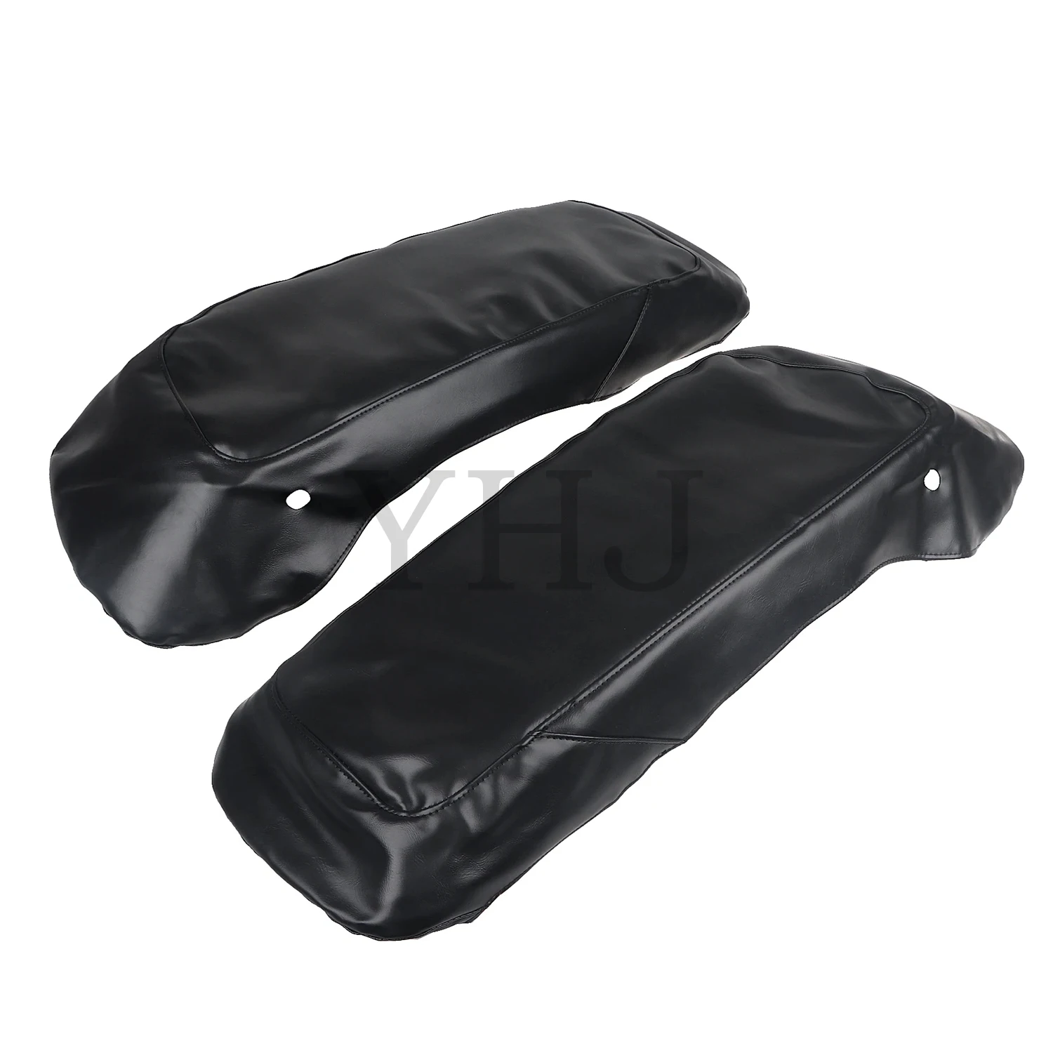 

Black Saddlebag Speaker Lid Leather Waterproof Covers For Harley Motorcycle Touring Electra Glide Road King 2014-2022