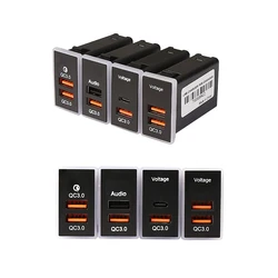 1PC 12V Car Charger Socket Dual USB PD Type C Charging Outlet Fuse Box Power Adapter Phone For Toyota Corolla RAV4 Vios LC95