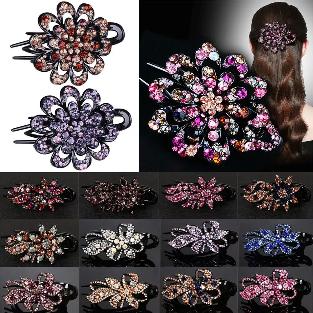 1pcs Ponytail Headwear Duckbill Hair Hair Accessories Rhinestone Hairpin Women Hair Clips Duckbill Clip Hair Claws Hairgrip