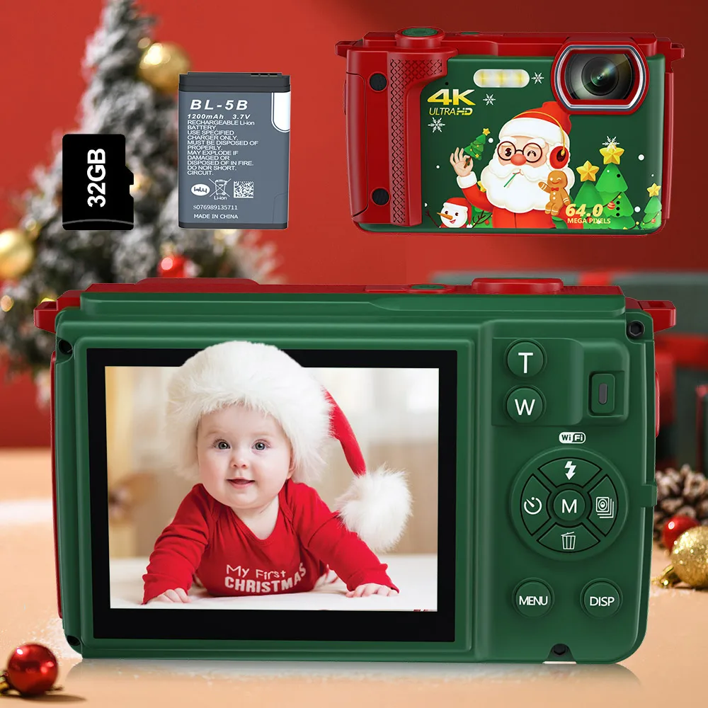 

Digital Camera 4K 64MP Vlogging Camera 2.8-inch Screen, 16X Digital Zoom Compact Camera, Mini Video Camera Gifts for Christmas