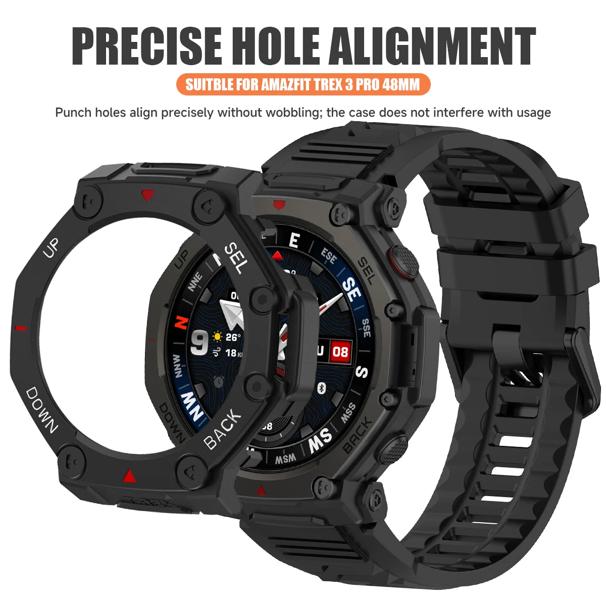 PC Protective Case for Huami Amazfit T-rex 3Pro 48mm Hollow Wear-resistant Protector Cover Shell Frame Smartwatch Accessories image 2