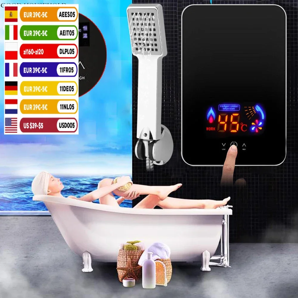 6500W 220V Instant Electric Tankless Hot Water Heater For Bathroom Kitchen Hotel