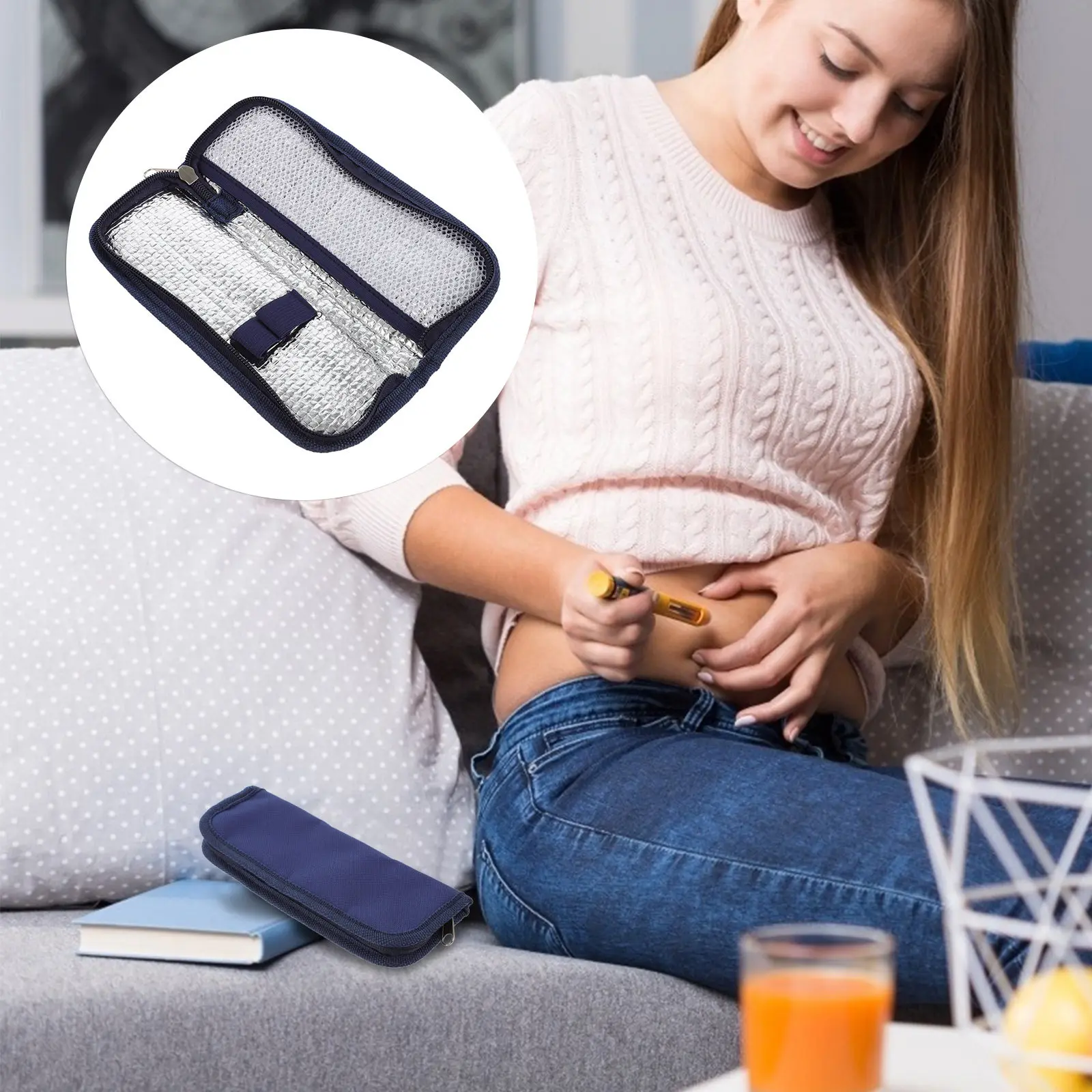 1Pcs Insulin Cooler Bag Portable Lightweight Reusable Travel Case with Zipper for Insulin Vials Medicine Syringes Diabetic view 6