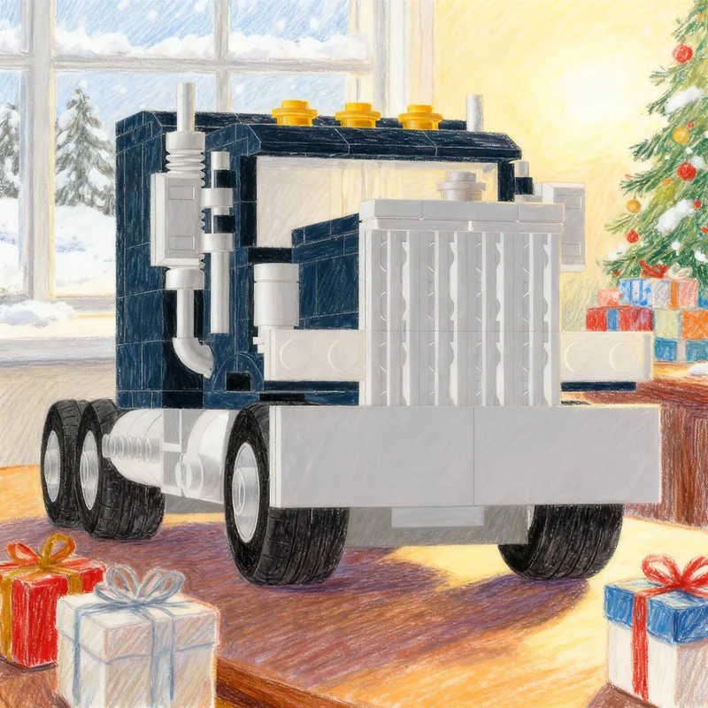 

233pcs MOC City Black Dog Peterbilt Model Building Blocks Architecture DIY Idea Christmas Gifts Creative Toy Education Brick