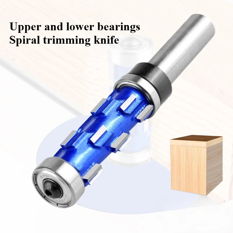 

Woodworking Double Bearing Trimming Composite Spiral Trimming Knife Engraving Milling Cutter Bearing CNC Engraving Tool