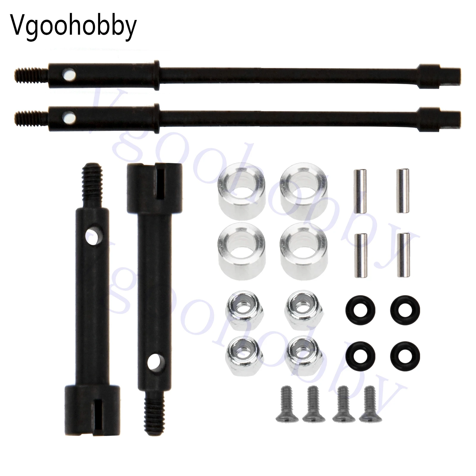 RC 4mm Widen Wheel Axle CVD Front Rear Joint Drive Shaft Upgrade Parts Compatible with Axial SCX24 90081 1/24 RC Crawler