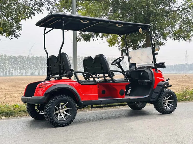 مستقرة ودائمة 4 + 2 مقاعد 4 عجلات على الطرق الوعرة بطارية ليثيوم الصيد الكهربائية عربات التي تجرها الدواب عربات الغولف #4