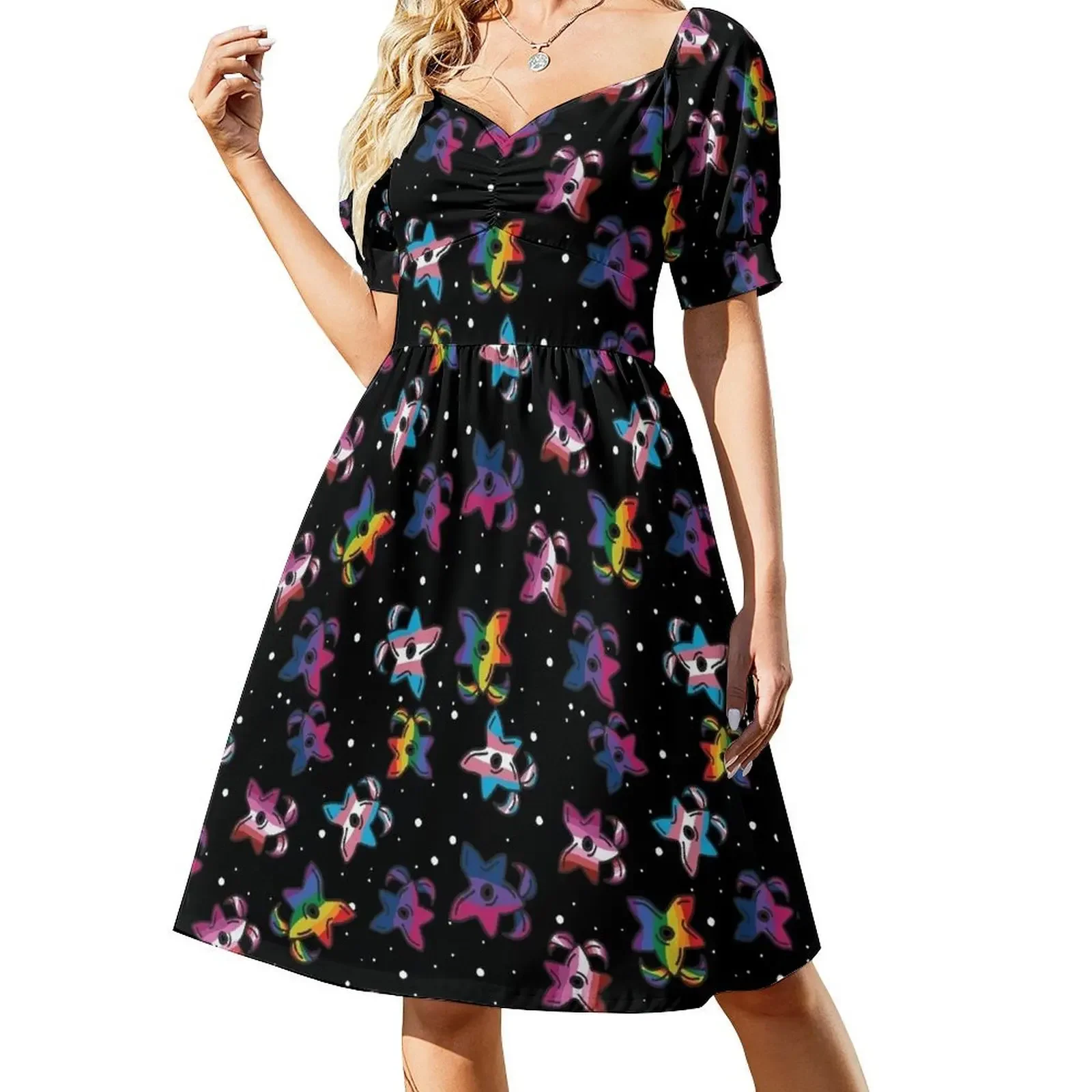 

Stardrop pride patterns Short-Sleeved Dress Women's dresses ladies dresses for special occasion elegant dresses plus sizes Dress