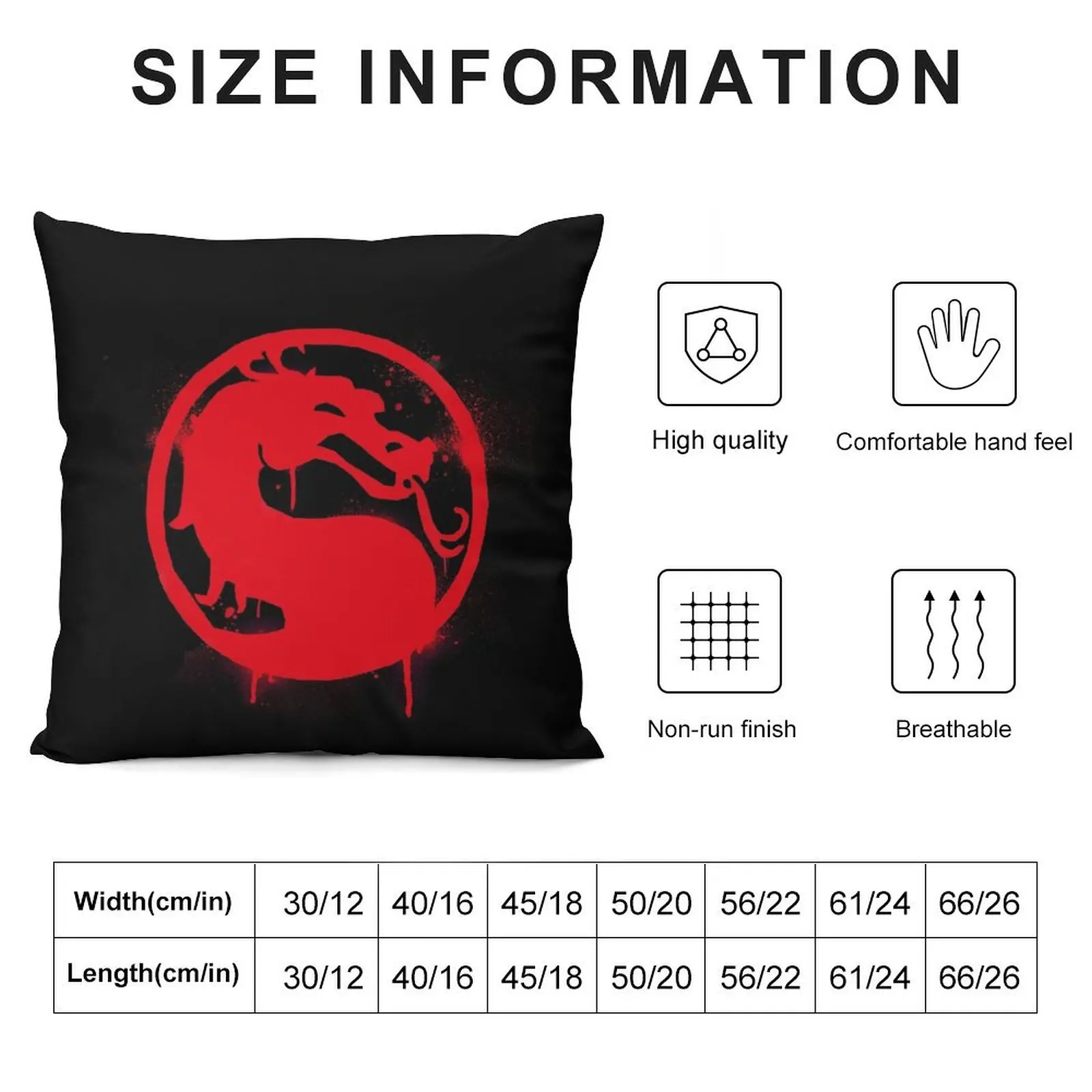 Mortal Kombat Splatter Grafitti Emblem Mortal Kombat 11 Logo Throw Pillow anime girl pillow