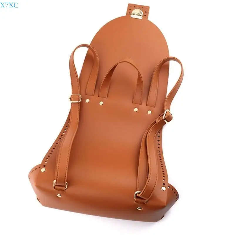 X7XC Versatile Woven Backpack Supplies Handmade PU Leather Back Craft Accessory