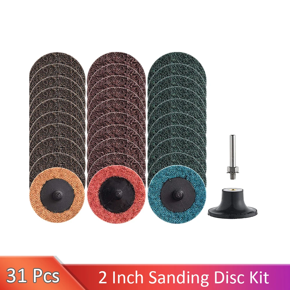 

30Pcs 2inch Nylon Quick Change Sanding Discs Set, with 1/4" Holders, Die Grinder Surface Conditioning Burr Rust Paint Removal
