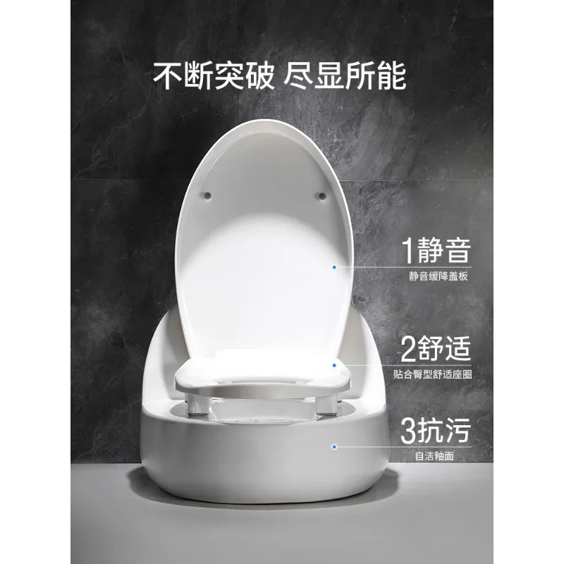 Modern egg-shaped squatting dual-purpose toilet is transformed into a squatting toilet, and the desktop toilet is integrated