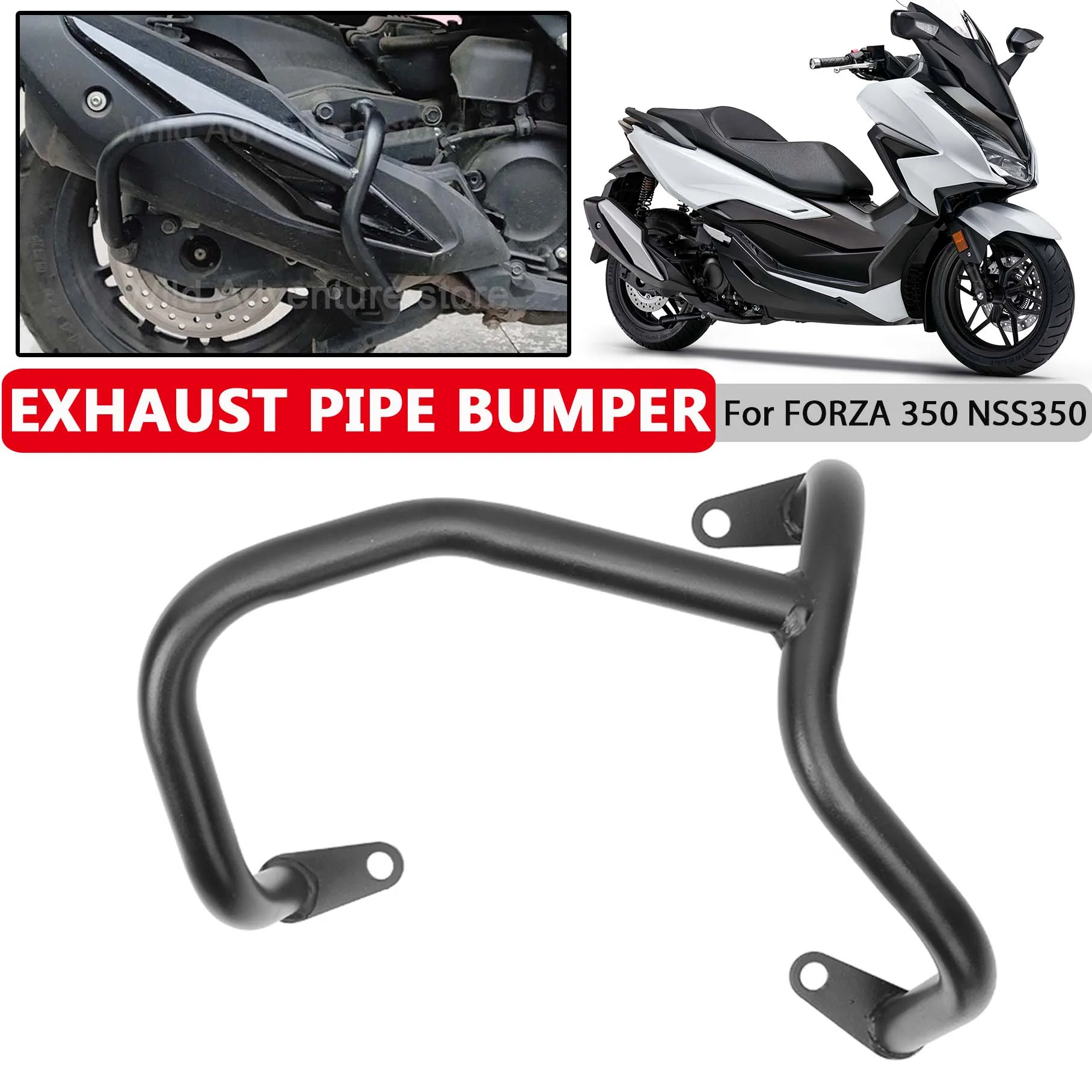 

Bumper Guard Bar For Honda For Forza 350 For FORZA350 NSS350 NSS 350 NSS 350NSS 2020-2024 Exhaust Pipe Bumper Muffler Protector