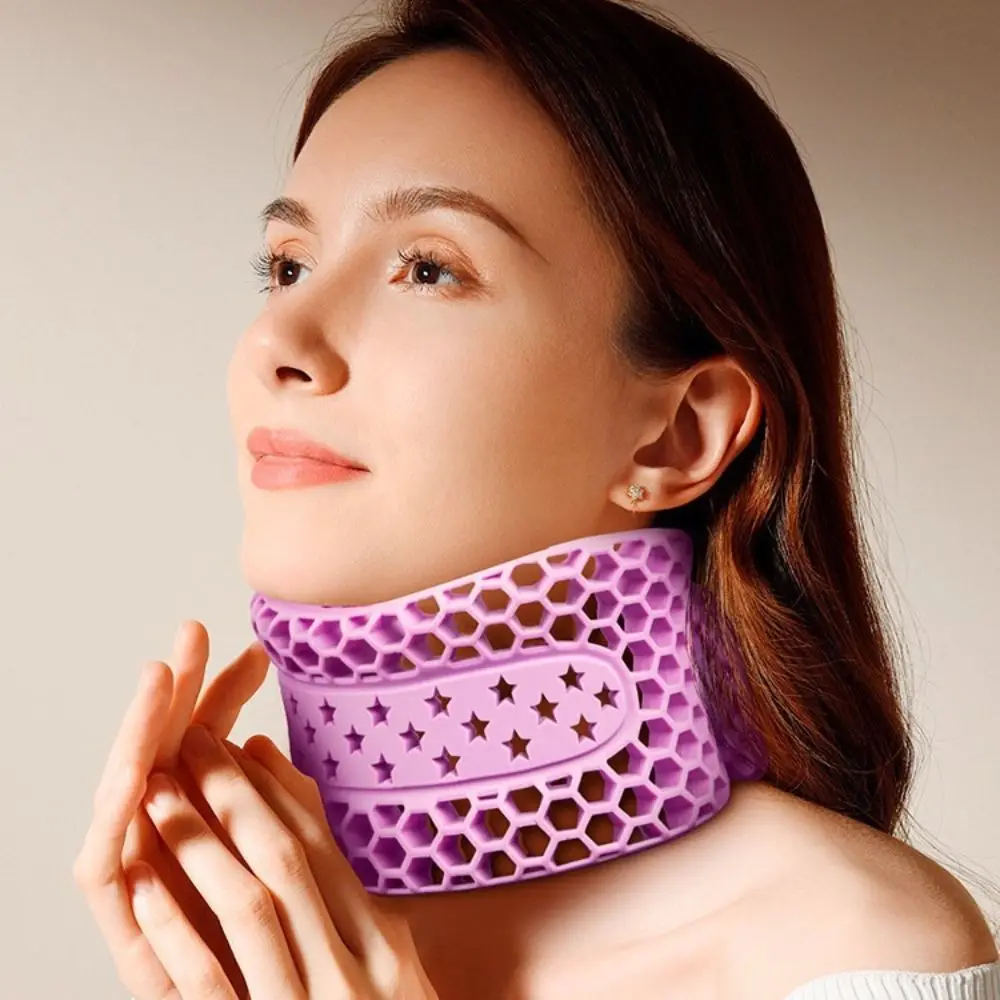 Flexible Silicone Neck Brace Honeycomb Structure Breathable Neck Support Anti Forward Head Neck Wrap Daily Wear