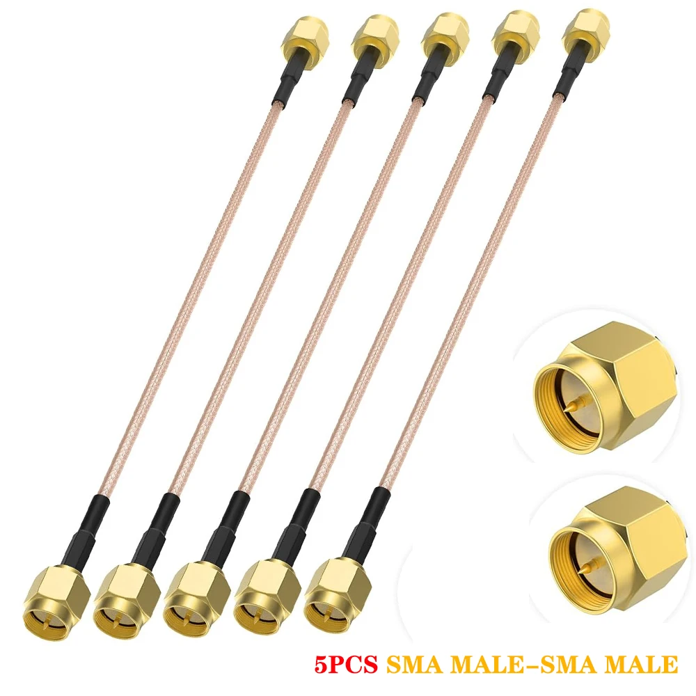 5pcs/lot SMA Male Plug to SMA Male Adapter RF Connector Pigtail Extension Cable RG316 Jumper Pigtail