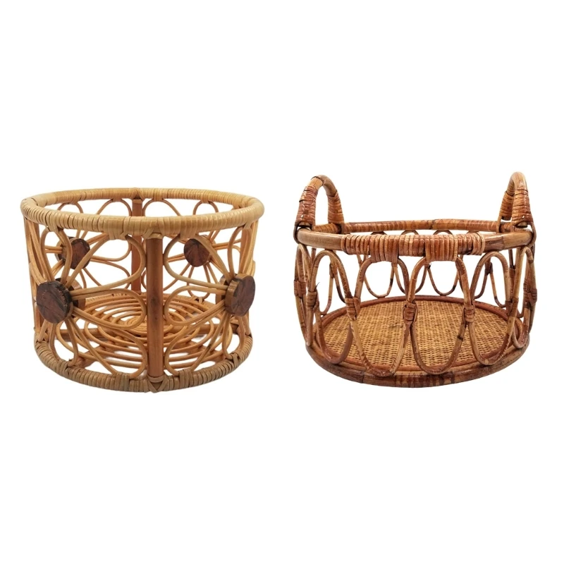 

Handmade Vintage Rattan Basket for Newborn Photography Props Unique & Natural Baby Chair for Boy & Girl Photoshoots Gift