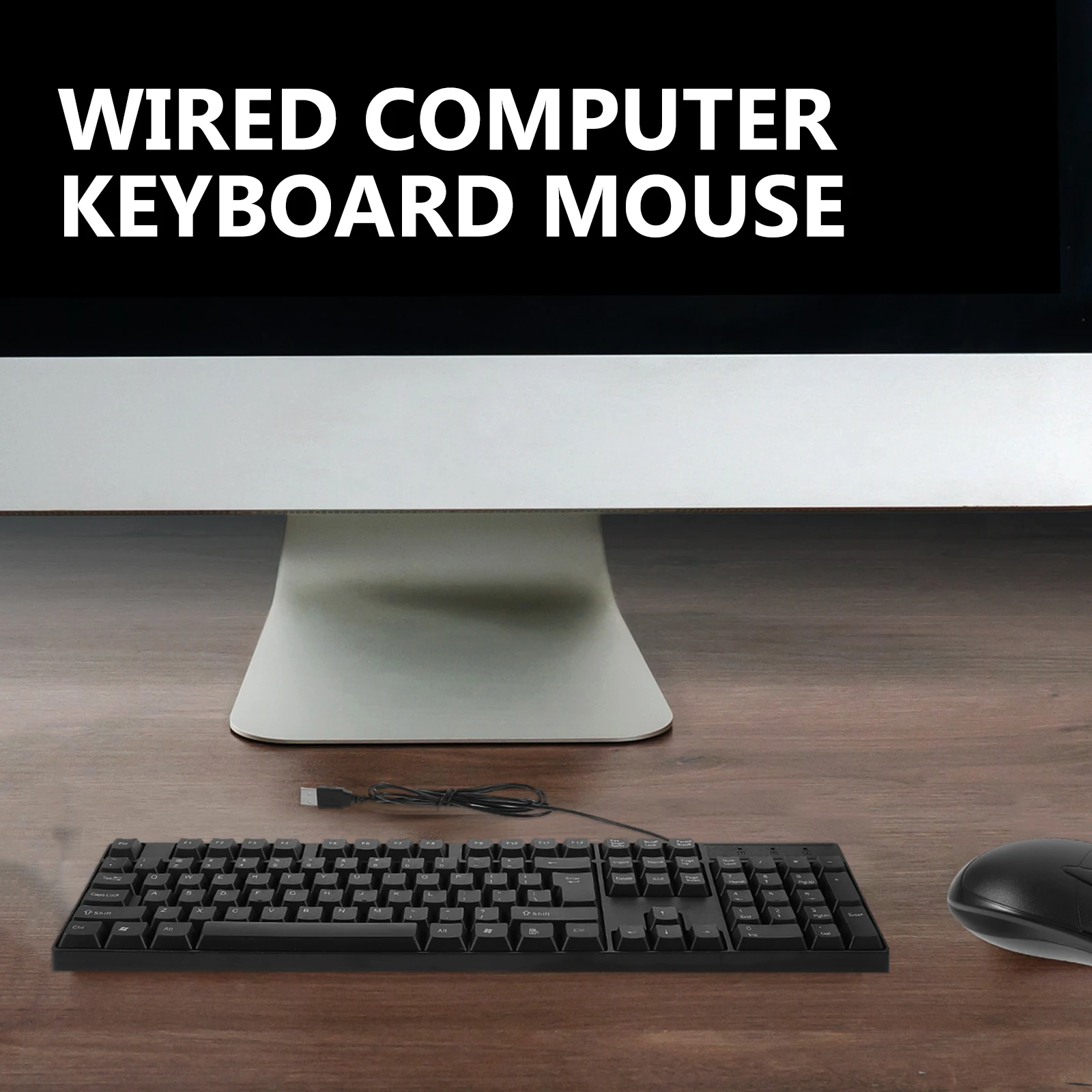 

1 set 1 Set Usb Keyboard Mouse Combo Plug Play Full Size Comfortable For Typing Gaming Work Silent Modern Computer Accessories