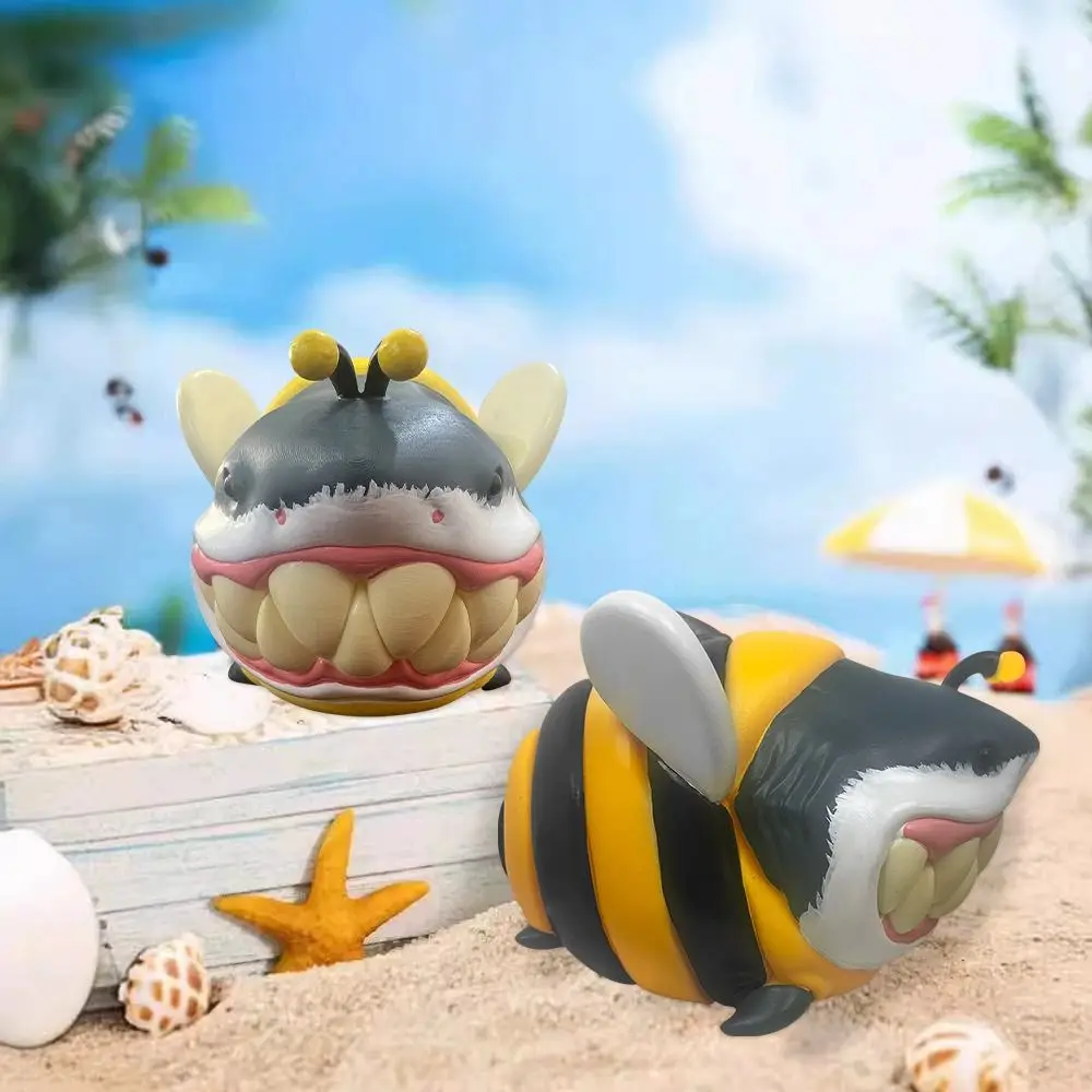 

Q-version Shark Bee Ornament Spoof Resin Shark Resin Ornament Cartoon Whale Shark Animal Statue Ornament