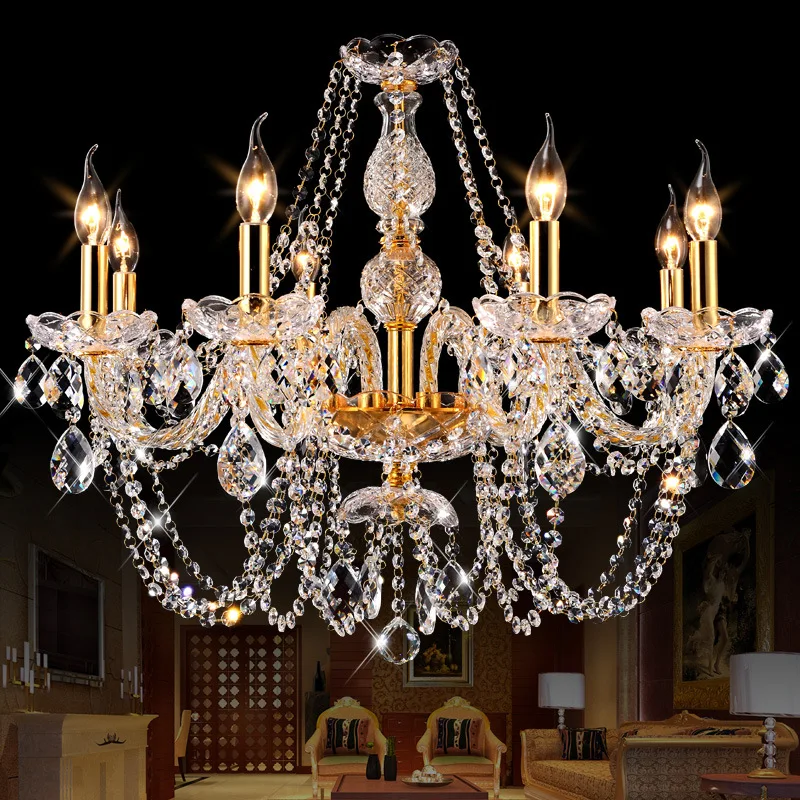 Modern LED Candle Holder Crystal Ceiling Chandeliers Pendant Lights Atmosphere High-end Living Dining Room Hanging Lamp Fixtures