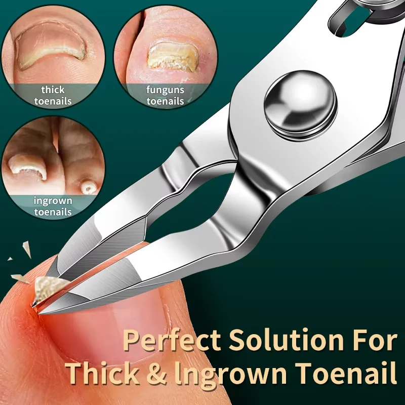 Professional Stainless Steel Toenail Clippers Set 1,2pcs Heavy-Duty Trimmer for Thick Nails Home Nail and Foot Care Nail Product