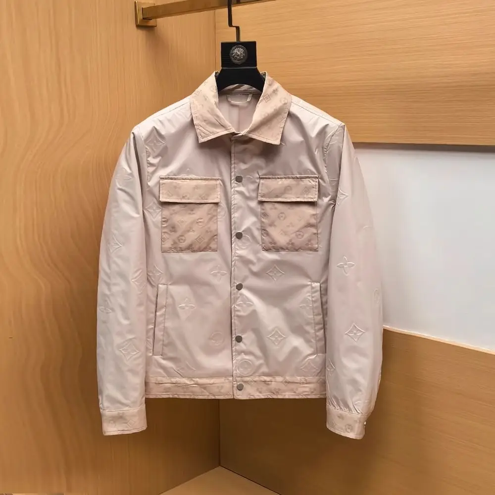 European Station Fashion Light Luxury Trend Lapel Printing Simple Handsome Versatile Casual Spring and Autumn Shirt Jacket Men