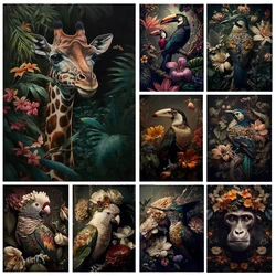 Jungle Animals Hummingbird DIY Diamond Art Painting Flamingo Parrot New 2024 Mosaic Cross Stitch Kits Rhinestone Embroidery E603