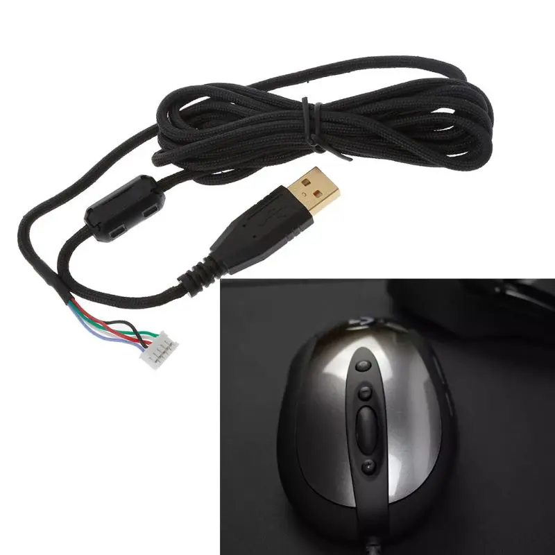 Cable ratón USB con cuerda tipo paraguas, Cable línea extensión para ratones 6,9 ​​pies para MX518