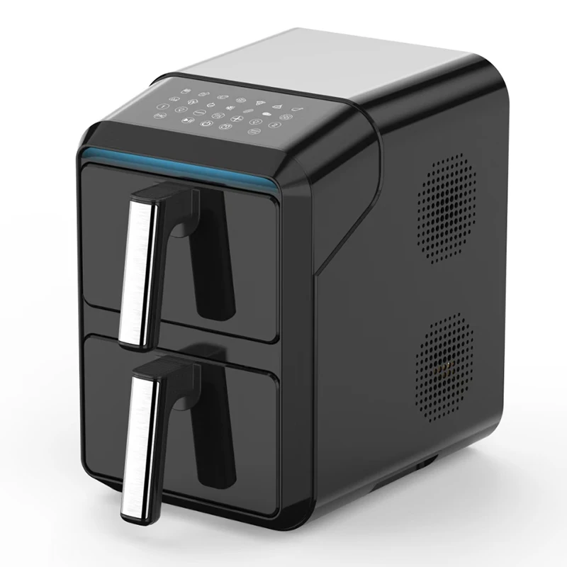 New 4.5L+4.5L Double Stack Air Fryer 12 Color Presets with Two Cooking Zones Separate Control Visible Window Air Fryer Oven