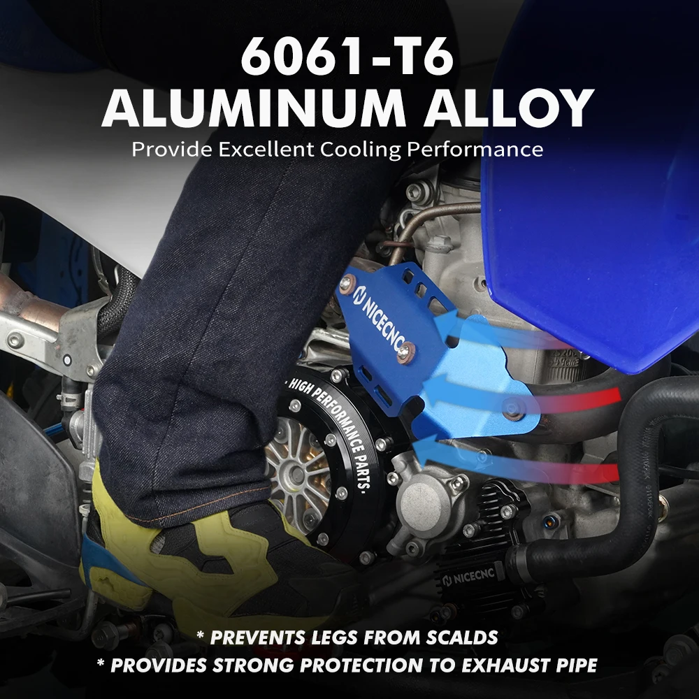 Nicecnc protetor de escudo térmico de tubo médio de escape para yamaha yfz 450r 2009-2023 atv yfz 450r protetor acessórios