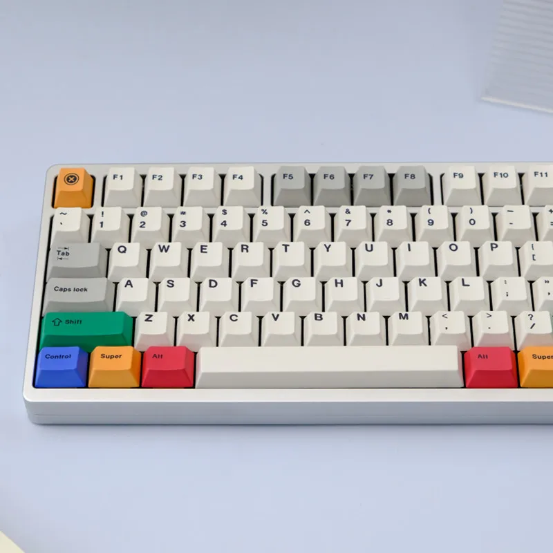 KBCaps-Ensemble de touches de clavier mécanique de jeu, sublimation de la lumière blanche, aucun profil, commutateur MX, GK96, PBT 129 prédire