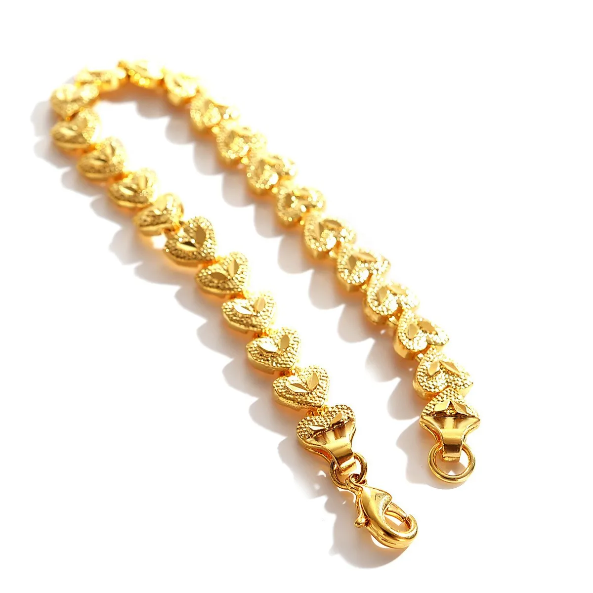 

8MM Heart Love Bracelet Women Watch Chain Women 24K Gold AU999 - Fashion Watch Band Design, Daily Office Wear