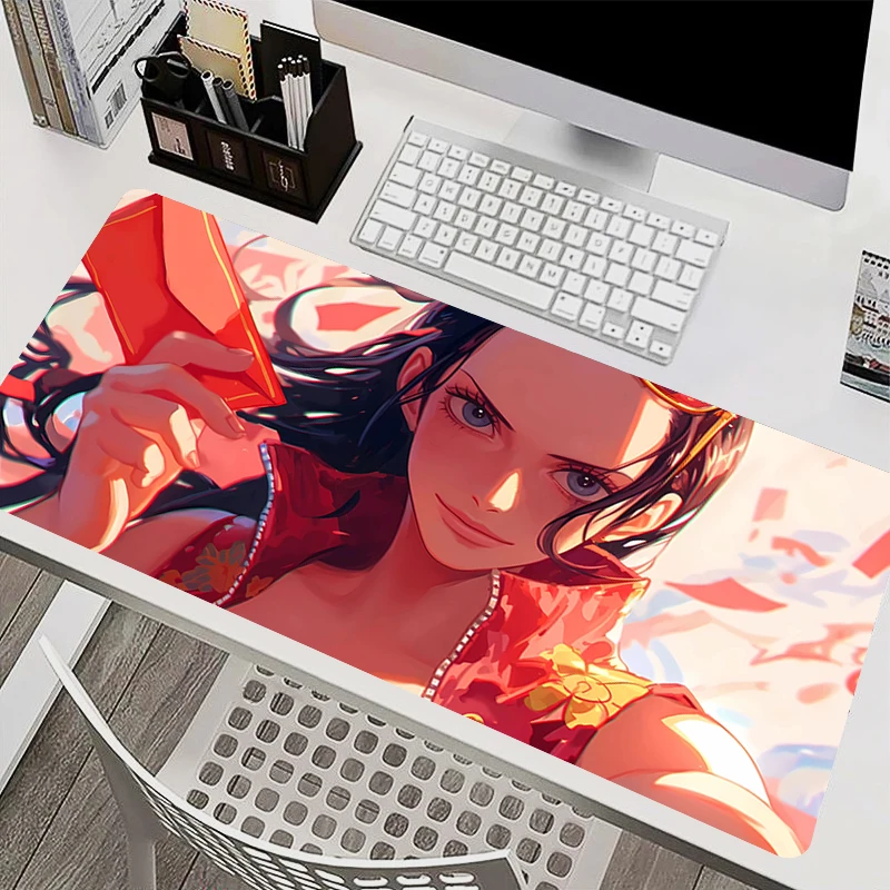 Tapis de souris pour ordinateur portable, accessoires de bureau, pour clavier, une pièce, Nico Robin, tasse en caoutchouc, doux, grand tapis de bureau