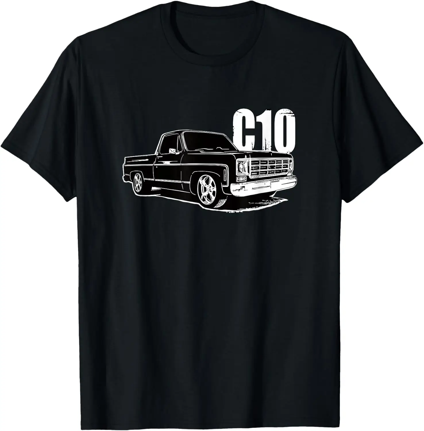 C-10 Square Body Lowered Classic Truck Or Car Enthusiast T-Shirt 100% Cotton Trendy Y2K Short-Sleeve Tee-Soft, Quick-Drying,
