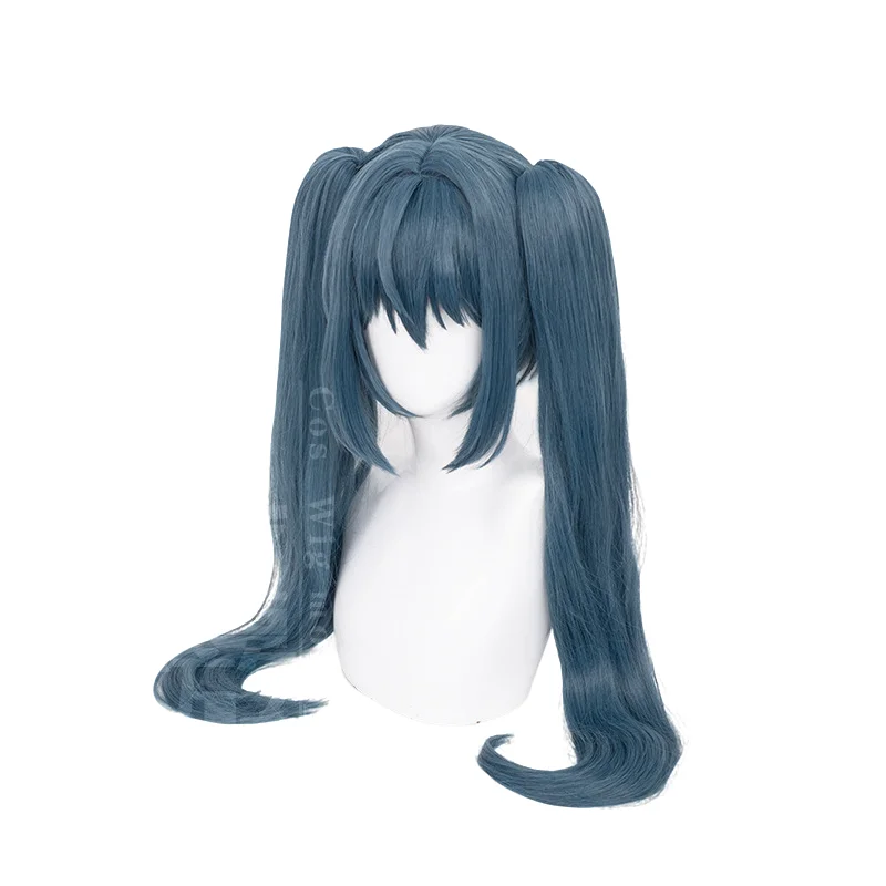 Azur Lane-Anime Regstadt Cosplay Wig, cabelo sintético resistente ao calor, rabo de cavalo duplo, boné, festa de Halloween, 70-75cm