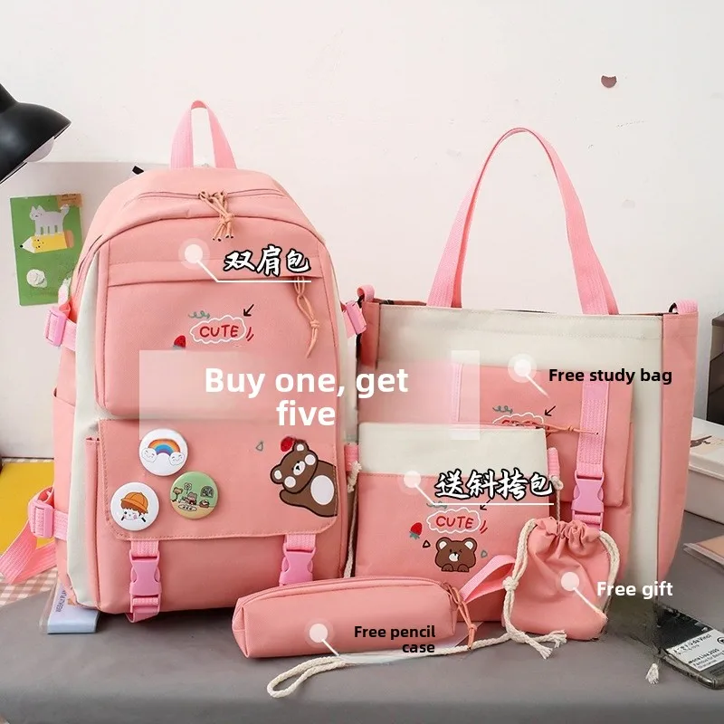 2026 New Large Capacity Backpack for Girls Middle School Students Grade Three to Six Junior High School Students Bookbag
