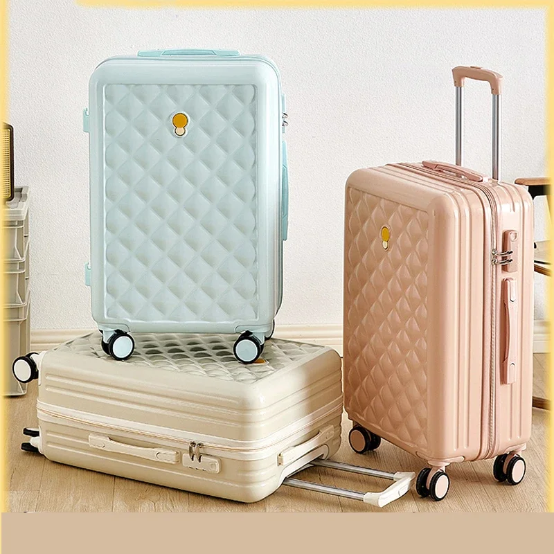 Ensemble de bagages à roulettes pour femme, valise de voyage, bagage à main, bagage à roulettes, valise de cabine, ABS rose doré, 20 po, 22/24 po,