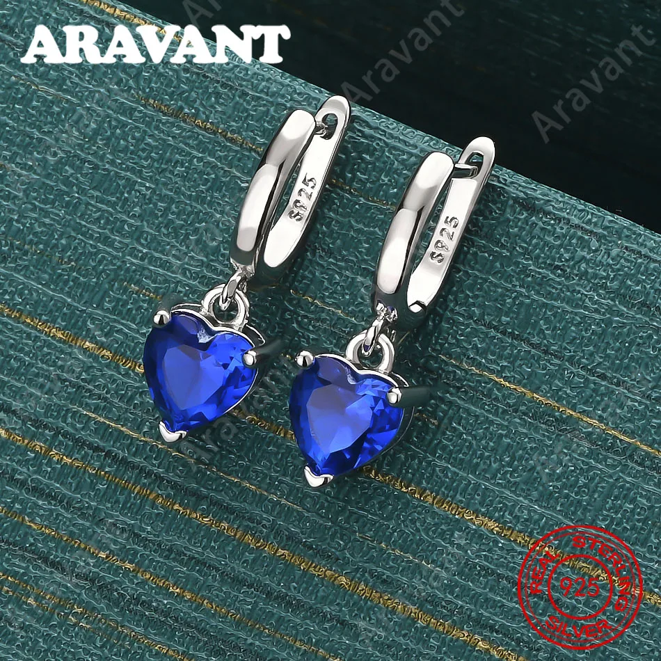 925 Sterling Silver Five-Colored Zirconia Heart Earrings - Unique Gift For Women, Versatile For Events And Jewelry