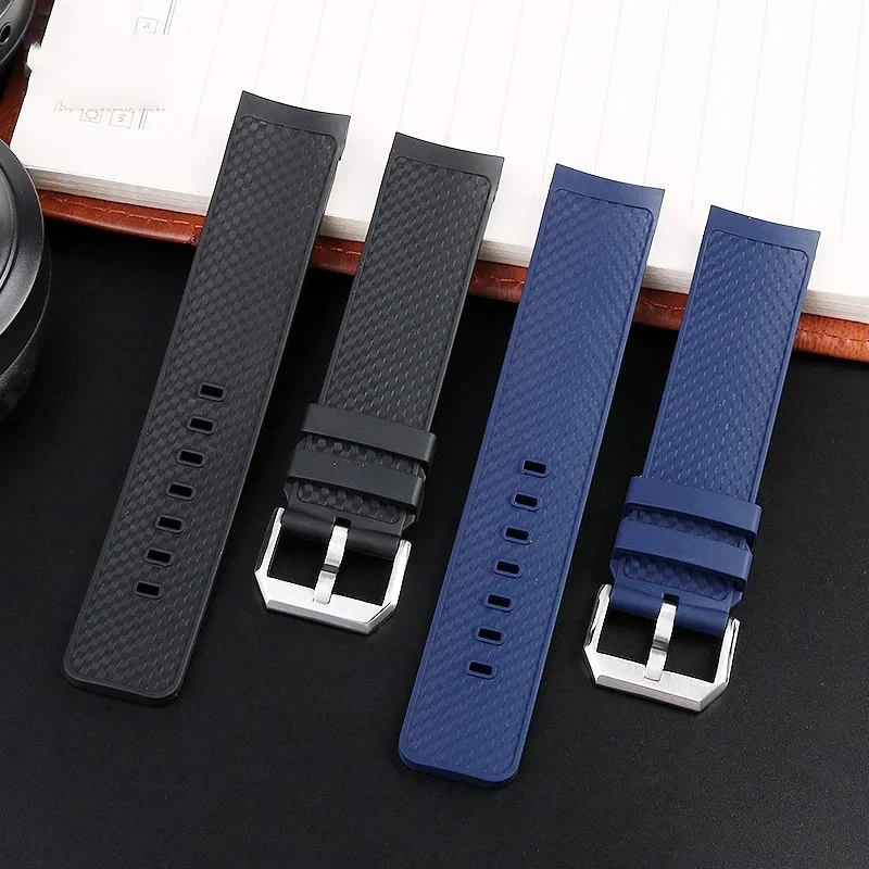 22mm Quick Release Watch Band For IWC Aquatimer IW356802 IW376705 IW376710 IW376803 Series Fluororubber Strap Wristband