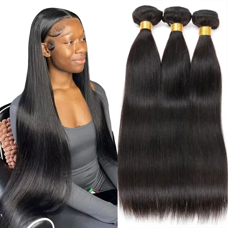 30 Inch Straight Human Hair Bundles 12A Peruvian Hair Weave Bundles Remy Hair Extensions For Black Women Tissage Cheveux Humain