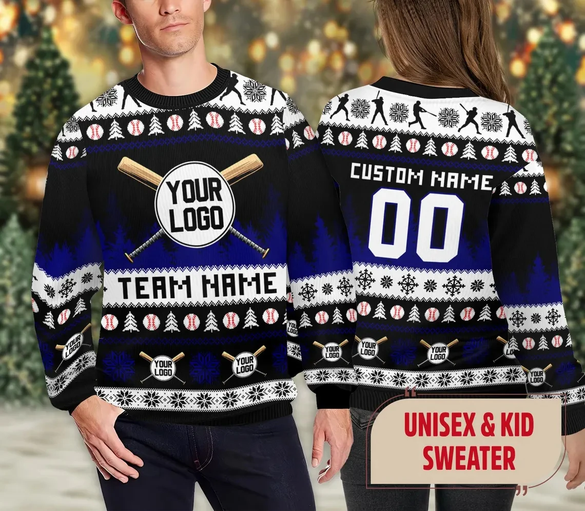 

Customized Name Team Name O-neck Sweatshirts Personalized Your Logo 3D Baseball Graphic Unisex Clothing Diy Men Women Pullovers