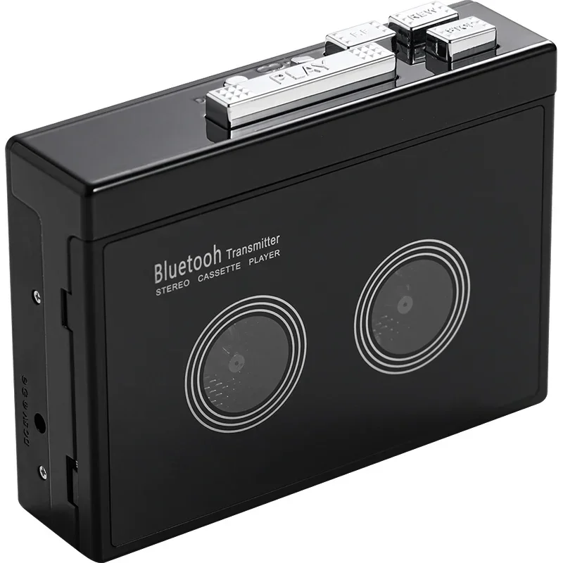 Schwarzer Retro Stereo Kassetten rekorder Walkman Kassette Musik Audio Auto Reverse mit Bluetooth