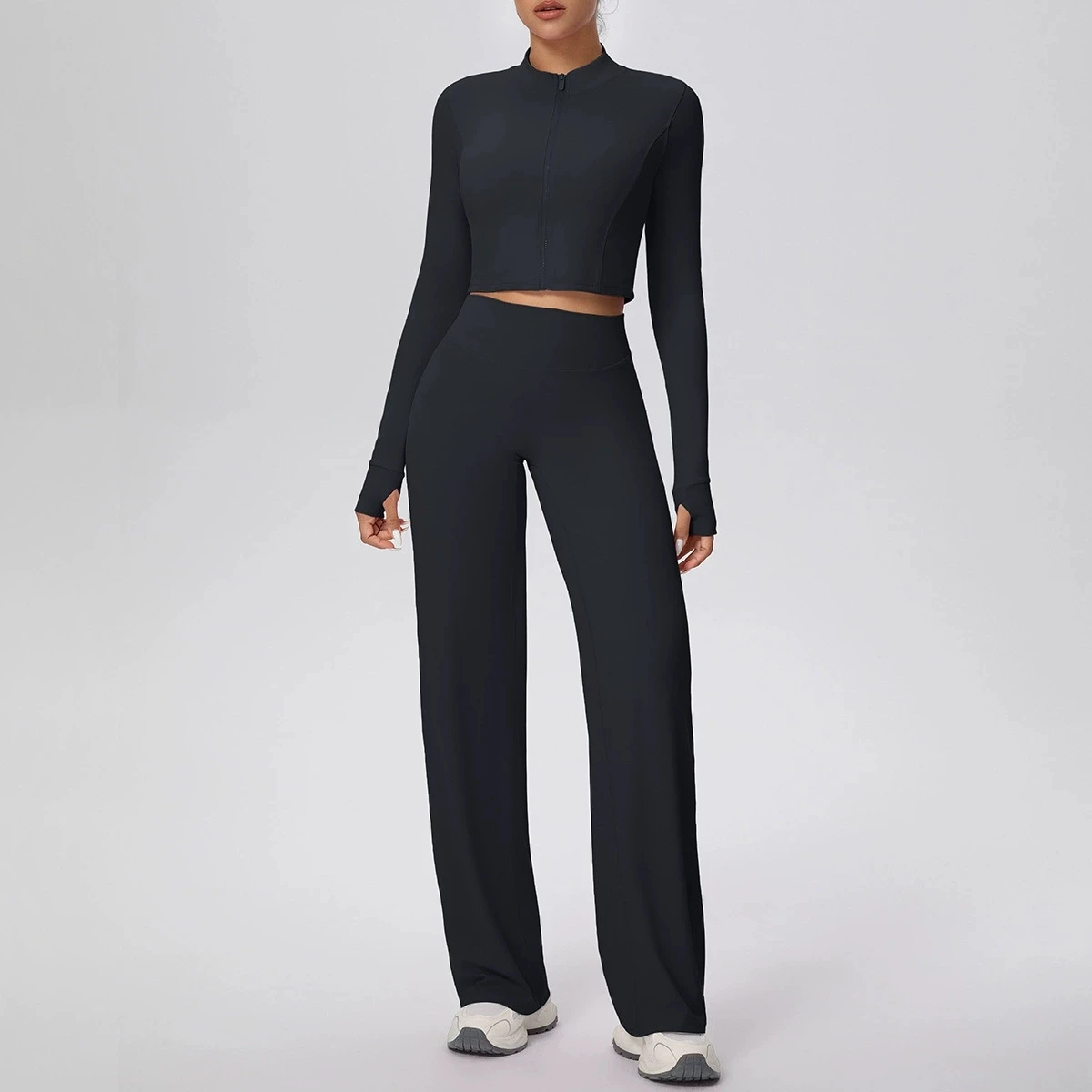 2Pcs Long Sleeve Gym Set Women Training For Quick-Dry Yoga Clothes Workout Leggings Sports Suit Sports  Outdoor Recreation Women