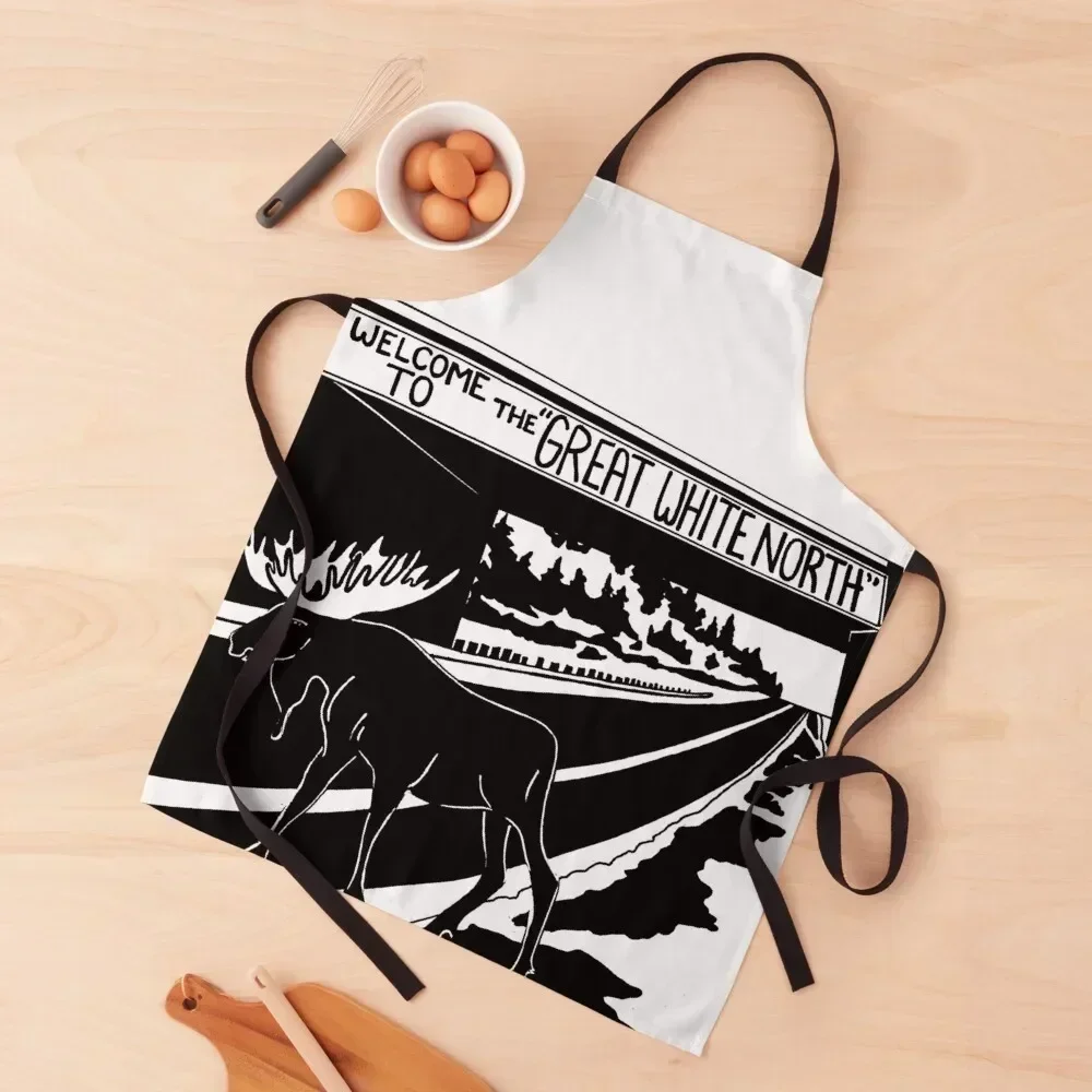 

Welcome to the Great White North Apron man chef uniform Kitchen Household Items Barista household woman Apron