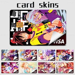 Classic Anime No Game No Life Fashion Matte Gold Silver Black Matte Film Skin Sticker Tape For Bank Credit Debit Card
