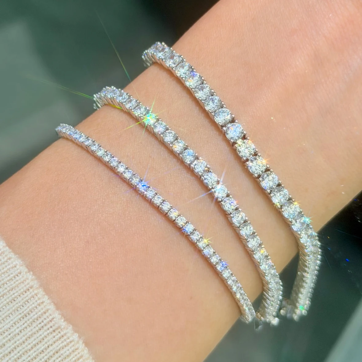 2/3/4/5mm VVS1 모이사나이트 테니스 팔찌,  - Moissanite Tennis Bracelet 925 Sterling 리뷰 및 가격
