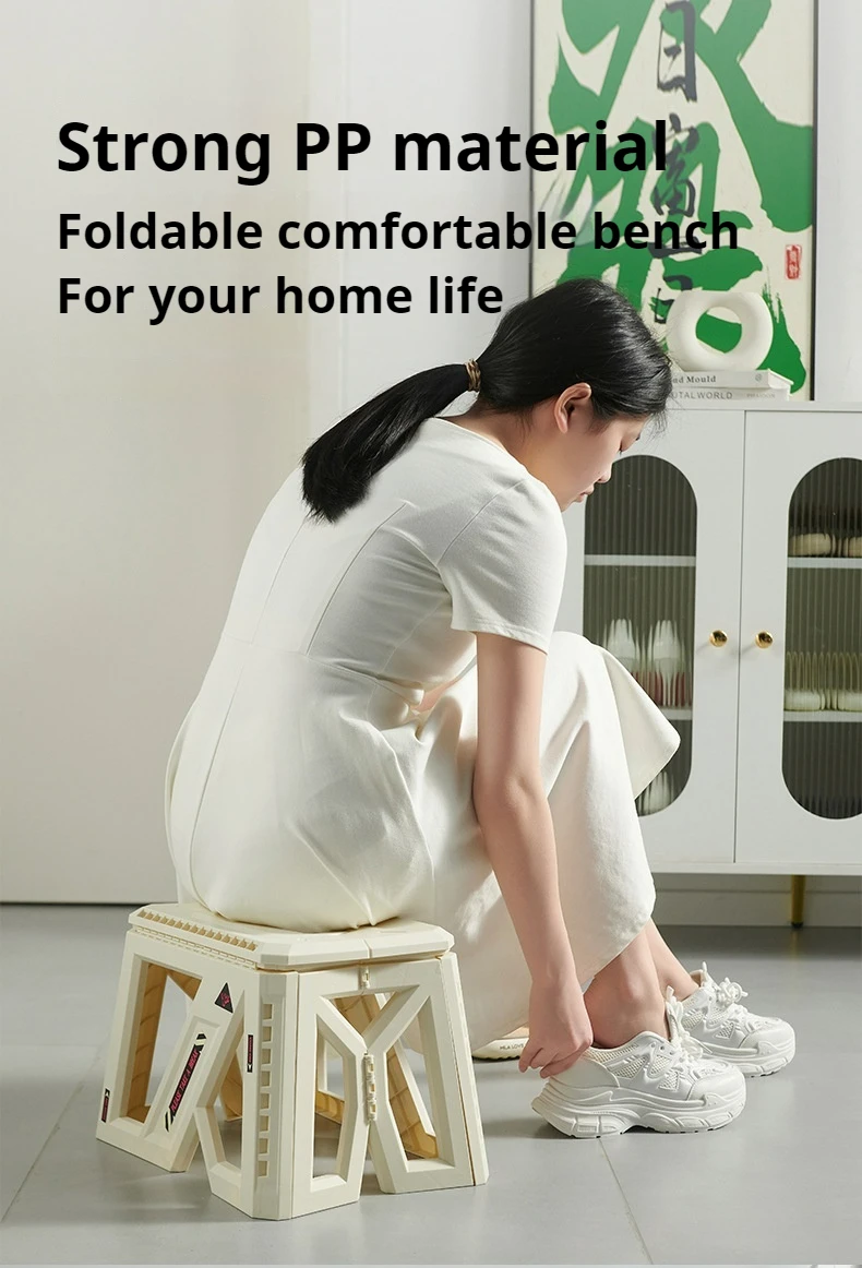 Reinforced Plastic Folding Stool Portable and Collapsible For Home and Outdoor Use