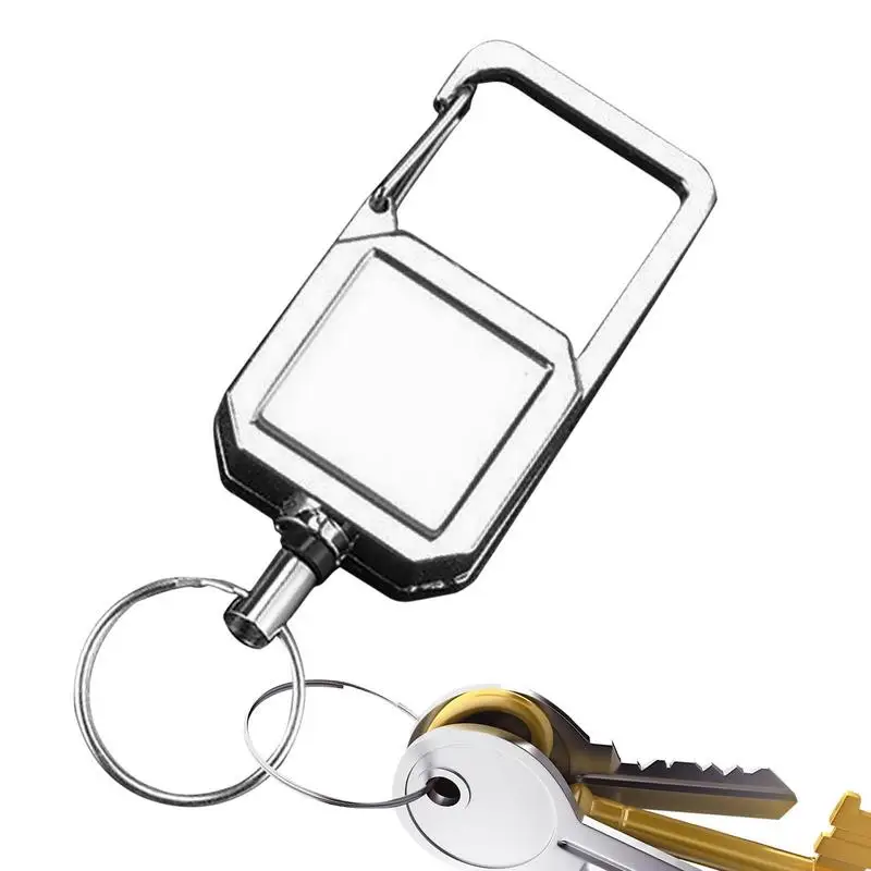 Heavy Duty Carabiner Retractable Cord Carabiners Portable Key Holder Keyring Outdoor Recreation Keyring For Fishing Running